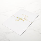 Chique elegante Gouden kaart tafelnummer bruiloft (Gedraaid)