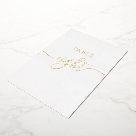 Chique elegante Gouden kaart tafelnummer bruiloft (Gedraaid)