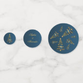 Chique Elegante Gouden Kerstboom Monogram Bruiloft Confetti (Achterkanten)