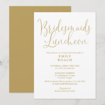 Chique Elegante Gouden Script Bruidsmeisjes Lunch