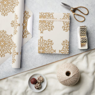 Chique Elegante Gouden Sierpatroon Cadeaupapier