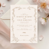 Chique Elegante Gouden Wijnstok Groen Lijst Bruilo Kaart