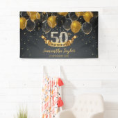 Chique elegante gouden zwarte diamant elke leeftij spandoek (Insitu)