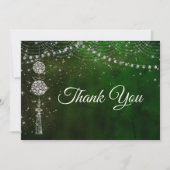Chique elegante groene decoraties bedankkaart (Voorkant)