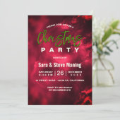 Chique elegante groene rode marmeren kunst Kerstmi Kaart (Staand voorkant)