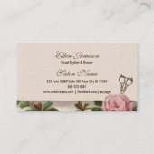  chique elegante haarstyliste roze bloemig visitekaartje (Achterkant)