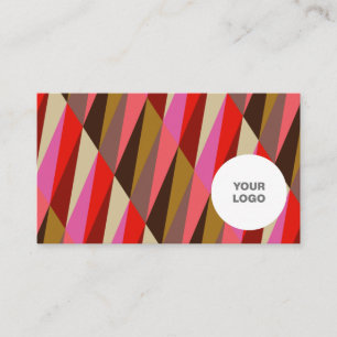 Chique Elegante Helder Kleurpatroon Roze Logo Visitekaartje
