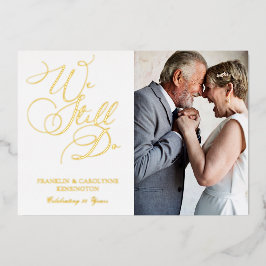 Chique Elegante Jaarlijkse Hernieuwing van Huwelij Folie Uitnodiging