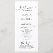 Chique Elegante Kalligrafie Script Huwelijksceremo Programmakaart (Voorkant)