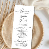 Chique Elegante Kalligrafie Script Huwelijksceremo Programmakaart