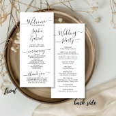 Chique Elegante Kalligrafie Script Huwelijksceremo Programmakaart