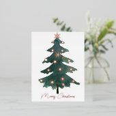 Chique Elegante Kerstboom Echt Folie Feestdagen Briefkaart (Staand Voorkant)