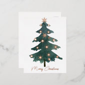 Chique Elegante Kerstboom Echt Folie Feestdagen Briefkaart (Voorkant / Achterkant)