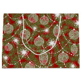 Chique elegante kerstvakantie boom decoraties groot cadeauzakje (Voorkant)