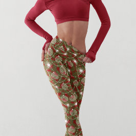 Chique elegante kerstvakantie boom decoraties leggings