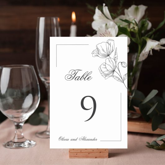 Chique elegante klaproos minimalist  kaart