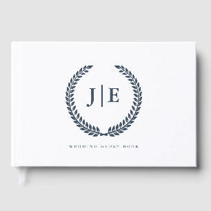 Chique Elegante Krans Monogram Huwelijk Gastenboek