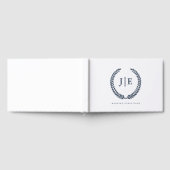 Chique Elegante Krans Monogram Huwelijk Gastenboek (Volledig)
