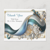 Chique Elegante Krullen in Goud, Zilver, Blauw, Ge Briefkaart (Voorkant)