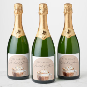 Chique Elegante Liefde Bruist Bruiloft Thee Ontbij Sparkling Wijnetiket