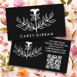 Chique Elegante Lily Lijn Tekening AANGEPASTE QR C Visitekaartje