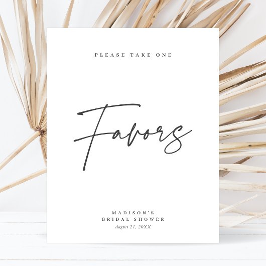 Chique Elegante Minimalistische Bruidsfeest Favori Poster