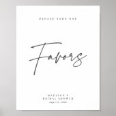 Chique Elegante Minimalistische Bruiloft Favoriete Poster (Voorkant)