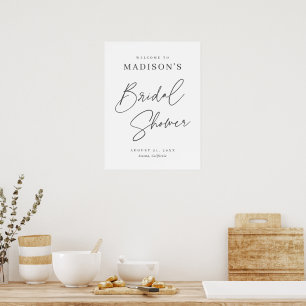 Chique Elegante Minimalistische Bruiloft Feest Wel Poster