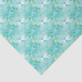 Chique Elegante Mintgroene Gouden Schelp Decoupage Tissuepapier (Detail)