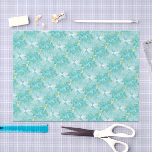 Chique Elegante Mintgroene Gouden Schelp Decoupage Tissuepapier (Craft)