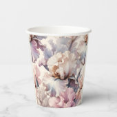 chique elegante moderne bloemblush roze mauve papieren bekers (Achterkant)