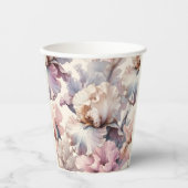 chique elegante moderne bloemblush roze mauve papieren bekers (Voorkant)