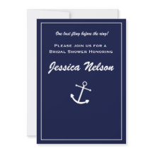 Chique Elegante Navy Blauwe Witte Zeevaart Uitnodi
