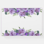 Chique elegante Paarse bloemenbruiloft Gastenboek (Achterkant)