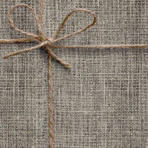 Chique Elegante Realistische Jute Rustieke Taupe B Cadeaupapier