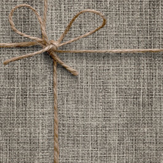 Chique Elegante Realistische Jute Rustieke Taupe B Cadeaupapier