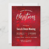 Chique elegante rode sneeuwvlokken Kerstmis Kaart (Voorkant)