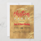 Chique elegante rood goud marmer kunst Kerstmis Kaart (Voorkant)