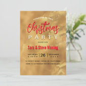 Chique elegante rood goud marmer kunst Kerstmis Kaart (Staand voorkant)