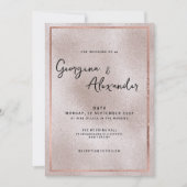 Chique elegante roos gouden glitter gradiënt bruil kaart (Voorkant)