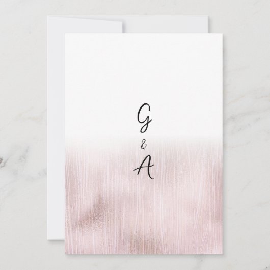 Chique elegante roos gouden glitter gradiënt bruil kaart (Achterkant)