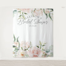 Chique elegante roze bloemachtige bruiloftsshower 