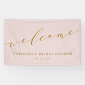 Chique Elegante Roze Bruidsfeest Welkom Spandoek (Horizontaal)