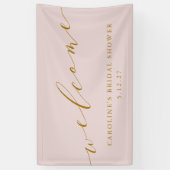 Chique Elegante Roze Bruidsfeest Welkom Spandoek (Verticaal)