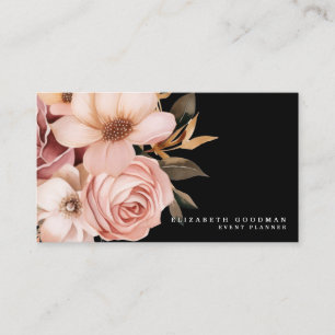 Chique Elegante Roze en Zwarte Visitekaartjes