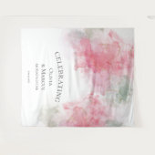 Chique Elegante Roze Roos Lichtgroene Trouwdecorat Wandkleed (Voorkant (horizontaal))