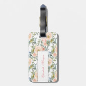 Chique Elegante Rozen, Motiverend Bericht  Bagagelabel (Achterkant verticaal)