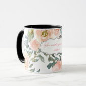 Chique Elegante Rozen, Motiverend Bericht Mok (Voorkant links)