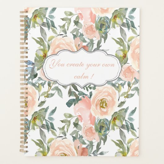 Chique Elegante Rozen, Motiverend Bericht Planner (Voorkant)