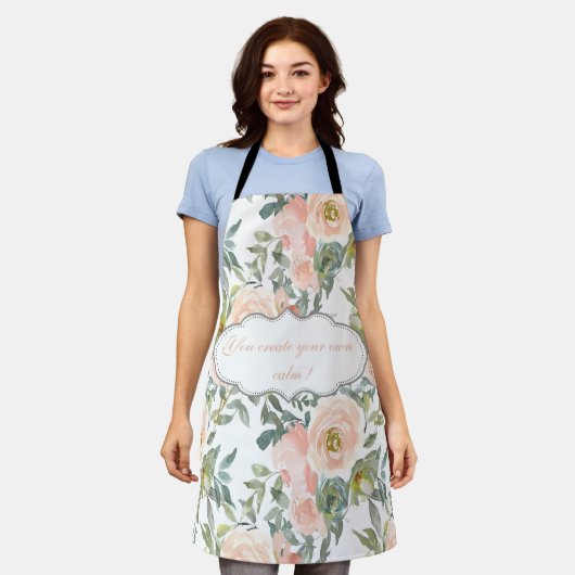 Chique Elegante Rozen, Motiverend Bericht Schort (Gedragen)